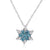 Charm Vintage lady Blue Crystal Snowflake Zircon Flower Silver Necklaces & Pendants Jewelry gift for Women girls Wholesale