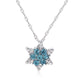 Charm Vintage lady Blue Crystal Snowflake Zircon Flower Silver Necklaces & Pendants Jewelry gift for Women girls Wholesale