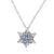 Charm Vintage lady Blue Crystal Snowflake Zircon Flower Silver Necklaces & Pendants Jewelry gift for Women girls Wholesale