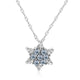 Charm Vintage lady Blue Crystal Snowflake Zircon Flower Silver Necklaces & Pendants Jewelry gift for Women girls Wholesale