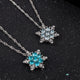 Charm Vintage lady Blue Crystal Snowflake Zircon Flower Silver Necklaces & Pendants Jewelry gift for Women girls Wholesale