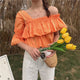 Chic Irregular Ruffles Women Blouse Shirt Solid Cold-shoulder Summer White Shirts Female Peplum Tops blusas mujer de moda 2019