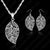 AlphaGal Jewelry Best Genuine 925 Sterling Silver Jewelry Sets leaves Earring Hook And Leaf Pendant Necklaces+18