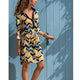 Colorful Striped Lacing Shirt Dress Women Turn-down Collar Button Loose Short Dresses Ladies Fashion Casual Dress Summer Beach