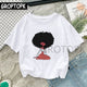 Cool Melanin Black Girl Print Female T-shirt Harajuku T-shirts for Women Summer Hip Hop Cotton T Shirt Tee Shirt Femme Vogue Top