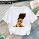 Cool Melanin Black Girl Print Female T-shirt Harajuku T-shirts for Women Summer Hip Hop Cotton T Shirt Tee Shirt Femme Vogue Top