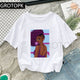 Cool Melanin Black Girl Print Female T-shirt Harajuku T-shirts for Women Summer Hip Hop Cotton T Shirt Tee Shirt Femme Vogue Top