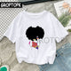 Cool Melanin Black Girl Print Female T-shirt Harajuku T-shirts for Women Summer Hip Hop Cotton T Shirt Tee Shirt Femme Vogue Top