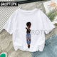 Cool Melanin Black Girl Print Female T-shirt Harajuku T-shirts for Women Summer Hip Hop Cotton T Shirt Tee Shirt Femme Vogue Top