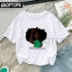 Cool Melanin Black Girl Print Female T-shirt Harajuku T-shirts for Women Summer Hip Hop Cotton T Shirt Tee Shirt Femme Vogue Top