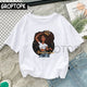 Cool Melanin Black Girl Print Female T-shirt Harajuku T-shirts for Women Summer Hip Hop Cotton T Shirt Tee Shirt Femme Vogue Top