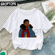 Cool Melanin Black Girl Print Female T-shirt Harajuku T-shirts for Women Summer Hip Hop Cotton T Shirt Tee Shirt Femme Vogue Top