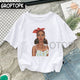 Cool Melanin Black Girl Print Female T-shirt Harajuku T-shirts for Women Summer Hip Hop Cotton T Shirt Tee Shirt Femme Vogue Top