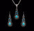 Fashion Jewelry Hot Sale Ethnic Blue Stone Jewelry Sets Tibetan Silver Necklace Earrings For Women Free Shipping