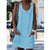 Crew Neck Women Dresses Shift Daily Casual Button Plain Cotton Dresses 3.5