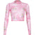 Cute Angels Printing See Through T Shirts Women Long Sleeve Breathable Crop Top 2019 Summer Top Lady Casual Bottoming tshirt