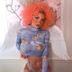 Cute Angels Printing See Through T Shirts Women Long Sleeve Breathable Crop Top 2019 Summer Top Lady Casual Bottoming tshirt