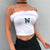 Cute Butterfly Flowers Embroidery Camis Women Fashion Fluffy Low Cut Crop Tops 2019 Summer Top Sexy Backless Camisole Streetwear