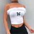 Cute Butterfly Flowers Embroidery Camis Women Fashion Fluffy Low Cut Crop Tops 2019 Summer Top Sexy Backless Camisole Streetwear
