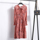 Cute Pink Dress 2019 Summer Women Dress Long sleeves Flowers Print Boho Style Beach Dress Sundress Casual Shift Dresses Vestido