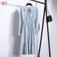 Cute Pink Dress 2019 Summer Women Dress Long sleeves Flowers Print Boho Style Beach Dress Sundress Casual Shift Dresses Vestido