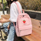 DCIMOR New Fruit embroidery Women Backpack Little fresh Waterproof nylon solid color shoulder bag Girls'schoolbags for teenagers