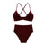 De Monarchia Sexy Women Bra Ribbed Plunge Underwear Wireless Crisscross Back V Neck Bras Comfort Lady's Cotton Bralette
