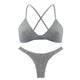 De Monarchia Sexy Women Bra Ribbed Plunge Underwear Wireless Crisscross Back V Neck Bras Comfort Lady's Cotton Bralette