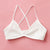 De Monarchia Sexy Women Bra Ribbed Plunge Underwear Wireless Crisscross Back V Neck Bras Comfort Lady's Cotton Bralette