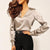 Deep V-neck Solid Long Sleeve Shirts Women Casual Loose Simple Wild Summer Blouses Business Office Lady Fashion Elegant Shirts