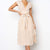Deep V-neck Striped Lace Up Midi Dresses Women Casual Sleeveless A-line Dress Summer Ladies Fashion Party Dress Vestidos New