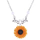 AlphaGal Delicate Sunflower Pendant Necklace For Women Creative Imitation Pearls Jewelry Necklace Clothes Accessories