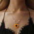 AlphaGal Delicate Sunflower Pendant Necklace For Women Creative Imitation Pearls Jewelry Necklace Clothes Accessories