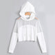 Drop Shipping Hoodies Women Long Sleeve Solid Patchwork Hooded Sweatshirt Female Casual Sportswear Outwear Plus Size WS&&40