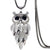 Drop Shipping Vintage Owl Design Rhinestones Crystal Pendant Necklaces Women Sweater Chain Necklace Jewelry Clothing Accessories
