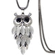 Drop Shipping Vintage Owl Design Rhinestones Crystal Pendant Necklaces Women Sweater Chain Necklace Jewelry Clothing Accessories
