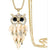 Drop Shipping Vintage Owl Design Rhinestones Crystal Pendant Necklaces Women Sweater Chain Necklace Jewelry Clothing Accessories
