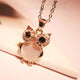 Drop Shipping Vintage Owl Design Rhinestones Crystal Pendant Necklaces Women Sweater Chain Necklace Jewelry Clothing Accessories