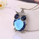 Drop Shipping Vintage Owl Design Rhinestones Crystal Pendant Necklaces Women Sweater Chain Necklace Jewelry Clothing Accessories
