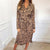 2019 Woman Summer fashion sexy leopard V-Neck Dress long sleeve shirt dresses women plus size dress with belt vestidos