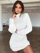 Elegant Midi Knitted Sweater Dress Women Plus Size 2019 Autumn Winter Pencil Party Dress Vestidos Black White Bodycon Dresses