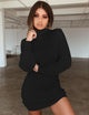 Elegant Midi Knitted Sweater Dress Women Plus Size 2019 Autumn Winter Pencil Party Dress Vestidos Black White Bodycon Dresses