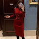 Elegant Single Breasted Women Sweater Dress O-neck Full Sleeve Sashes Stretch Vestidos Female Knee-length Knitted Dress 2019