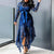 Elegant Vintage Party Sexy Black Big Size Women Long Dresses Hollow Lace Mesh Beach Bodycon Blue 4XL African Fashion Maxi Dress