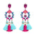 FASHIONSNOOPS Drop Hairball Earring Handmade Tassel Big Earring Dangle Bohemian Large Long Brinco Printing Ear Oorbellen 2018