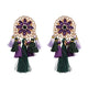 FASHIONSNOOPS Drop Hairball Earring Handmade Tassel Big Earring Dangle Bohemian Large Long Brinco Printing Ear Oorbellen 2018
