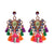 FASHIONSNOOPS Drop Hairball Earring Handmade Tassel Big Earring Dangle Bohemian Large Long Brinco Printing Ear Oorbellen 2018