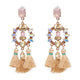 FASHIONSNOOPS Drop Hairball Earring Handmade Tassel Big Earring Dangle Bohemian Large Long Brinco Printing Ear Oorbellen 2018
