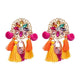 FASHIONSNOOPS Drop Hairball Earring Handmade Tassel Big Earring Dangle Bohemian Large Long Brinco Printing Ear Oorbellen 2018