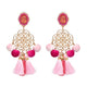 FASHIONSNOOPS Fashion Jewelry Boho Tassel Earrings Women 2018 New Pom Pom Ethnic Fringed Drop Earrings Statement Brincos